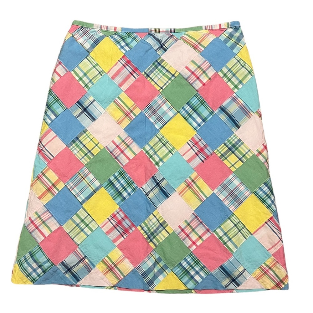 Brooks Brothers 346 pastel madras plaid skirt